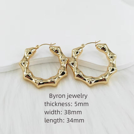 Stainless Steel Fashion Earrings – Big Gold Hoop & Hypoallergenic Studs for Women