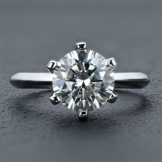 Custom Moissanite Engagement Rings – 0.5CT to 3CT 925 Sterling Silver Gold-Plated Jewelry