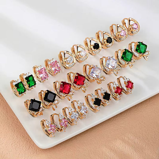 18K Gold Plated Fancy Small Earrings – Elegant Fashion Jewelry for Women and Girls